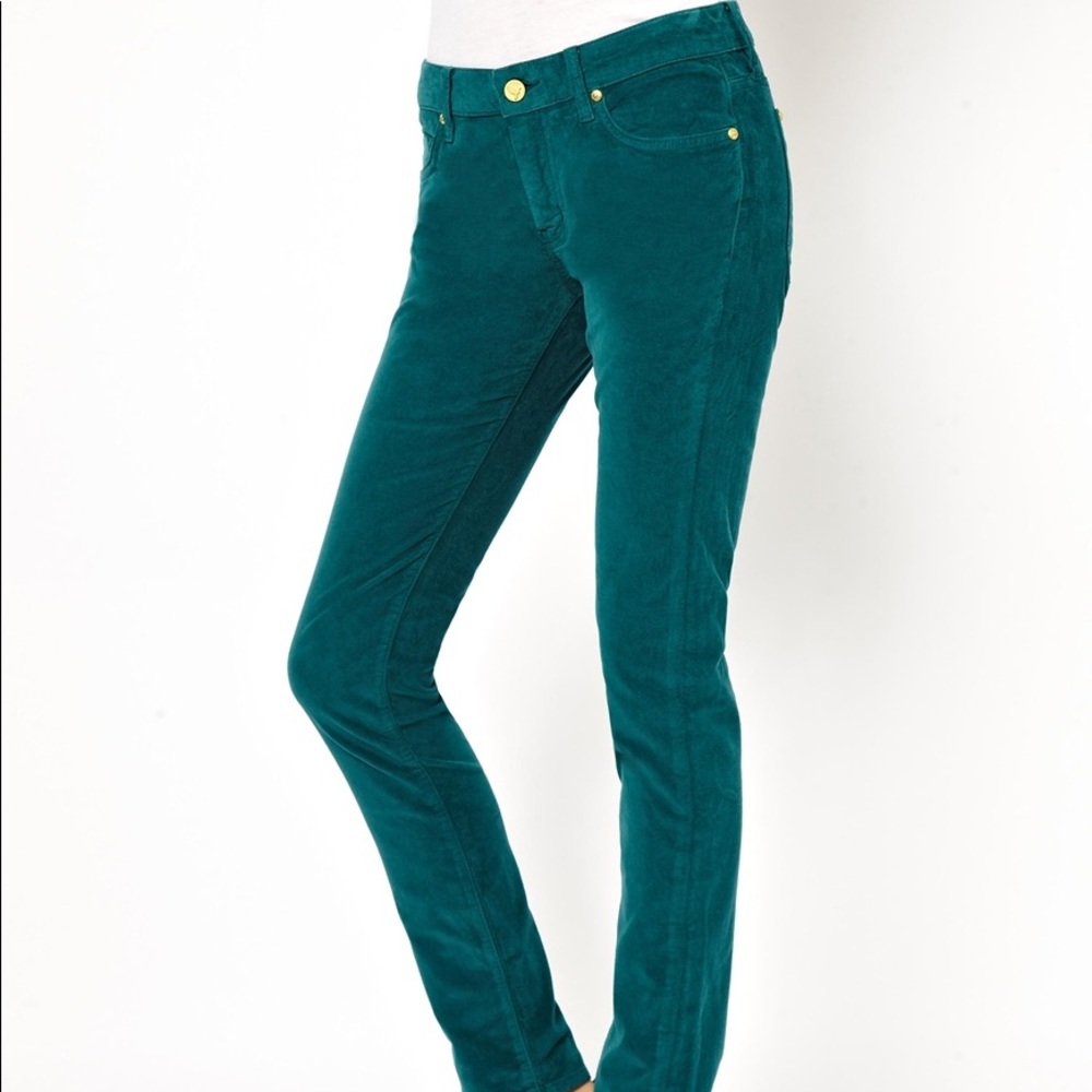 Boden Soho velvet trousers teal 12 long